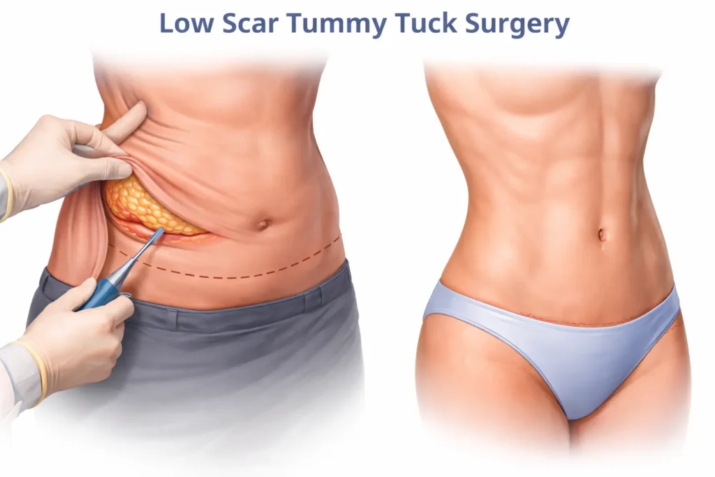 abdominoplastia de cicatriz baja en Colombia con resultados naturales del abdomen